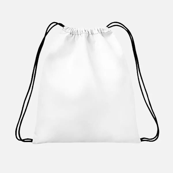 Set Of Blank Drawstring Bags For Sport Or School Cloth And Shoes Mockup 3d  Realistic Vector Illustration. Pouch Or Textile Pack In Black And White Set  Of Two Template. Royalty Free SVG,